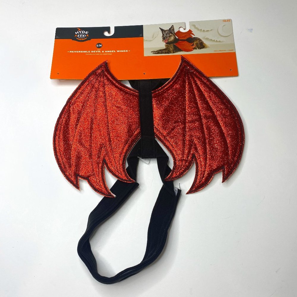 HYDE and EEK Boutique, NWT, pet S/M, reversible devil and angel wings.